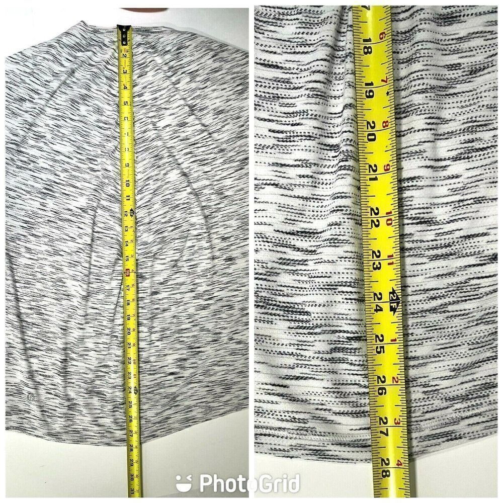 Lululemon Womens Size 10 Meant to Move Thumb Holes Long Sleeve Black White - Picture 12 of 16